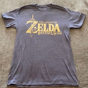 Legend Of Zelda Heathered Blue Unisex T Shirt with Gold Lettering